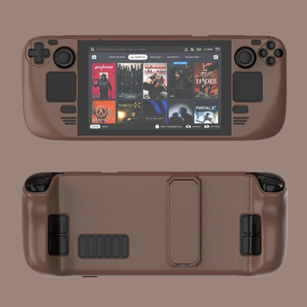 MoeMolly Solid Color Steam Deck LCD/OLED Protective Case-Coffee Brown