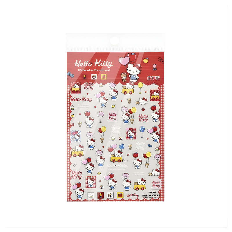 MoeMolly Sanrio Embossed 5D Nail Art Stickers-Hello Kitty