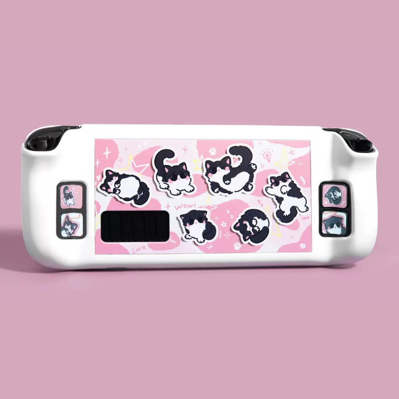 MoeMolly Pink Cow Cat Steam Deck LCD/OLED Protective Case