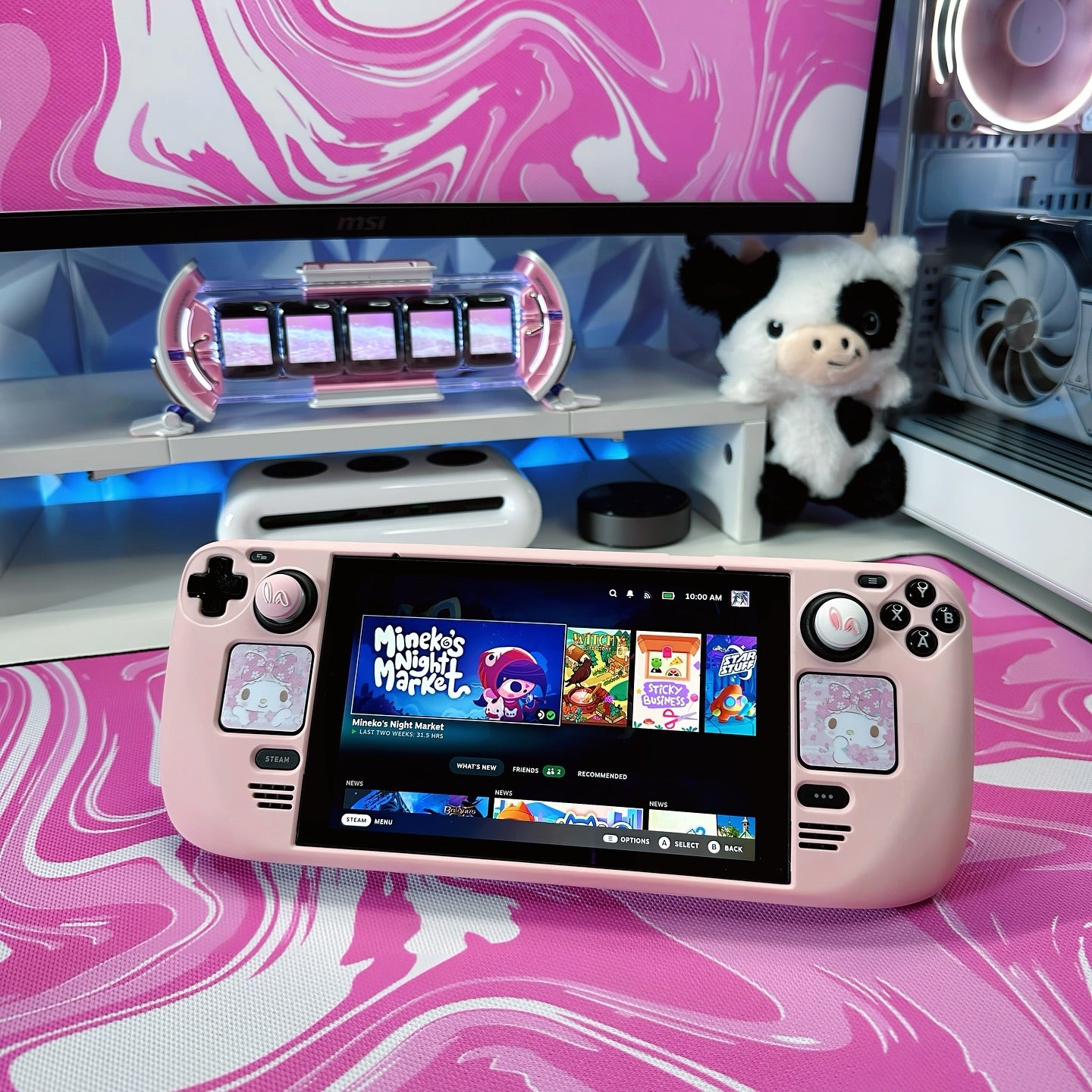 MoeMolly Solid Color Steam Deck Protective Case-Light Pink
