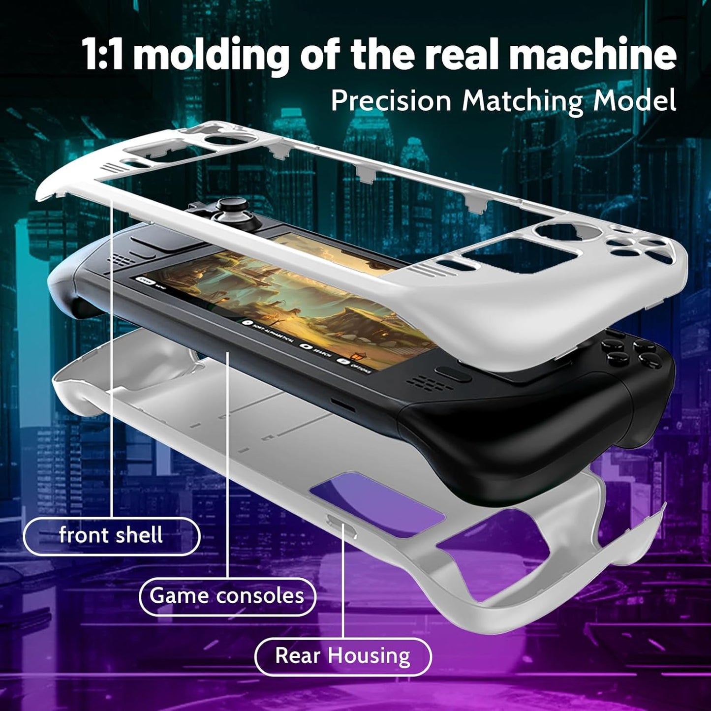 MoeMolly Solid Color Steam Deck LCD/OLED Protective Case-White