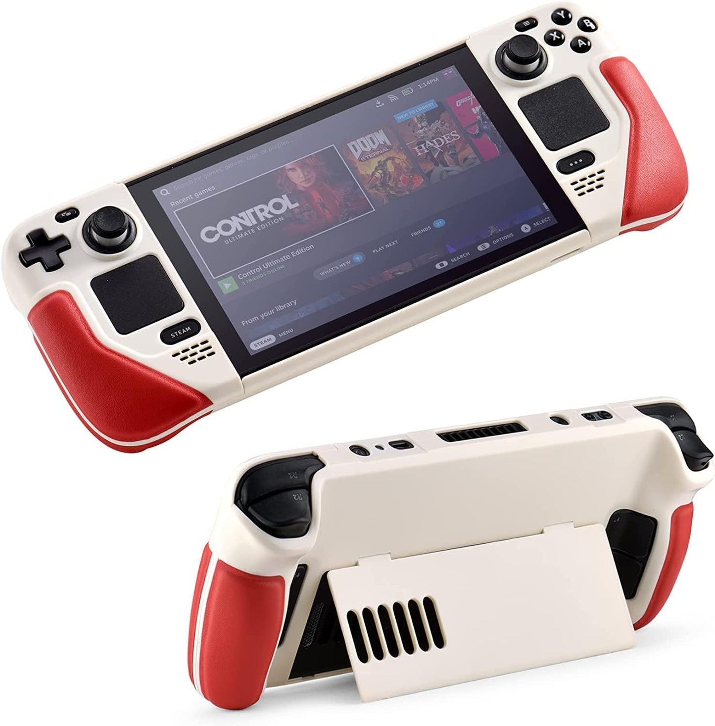 MoeMolly Contrast Color Steam Deck Protective Case-Red&White