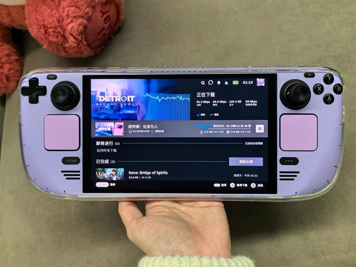 MoeMolly Half-Wrapped Clear Steam Deck Protective Case