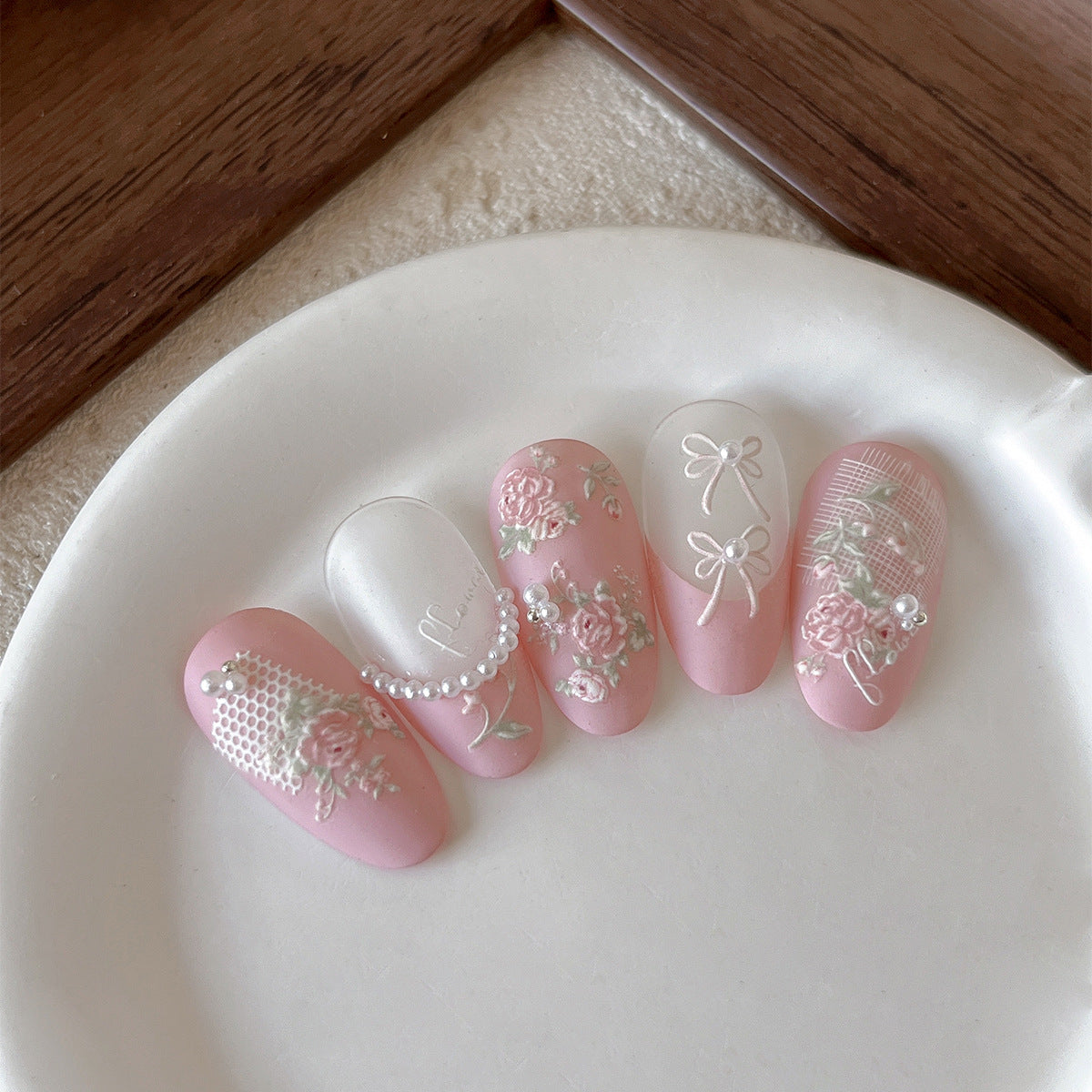 MoeMolly Embossed Flower Nail Art Stickers-Multiflora