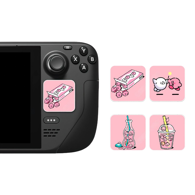 MoeMolly Kirby Steam Deck Trackpads Protector Skin Stickers-Pink Soda
