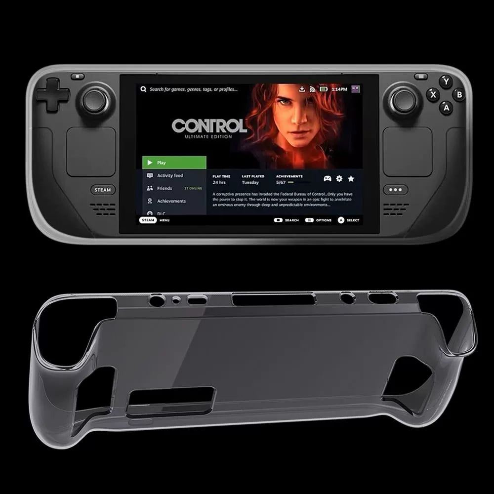 MoeMolly Half-Wrapped Clear Steam Deck Protective Case