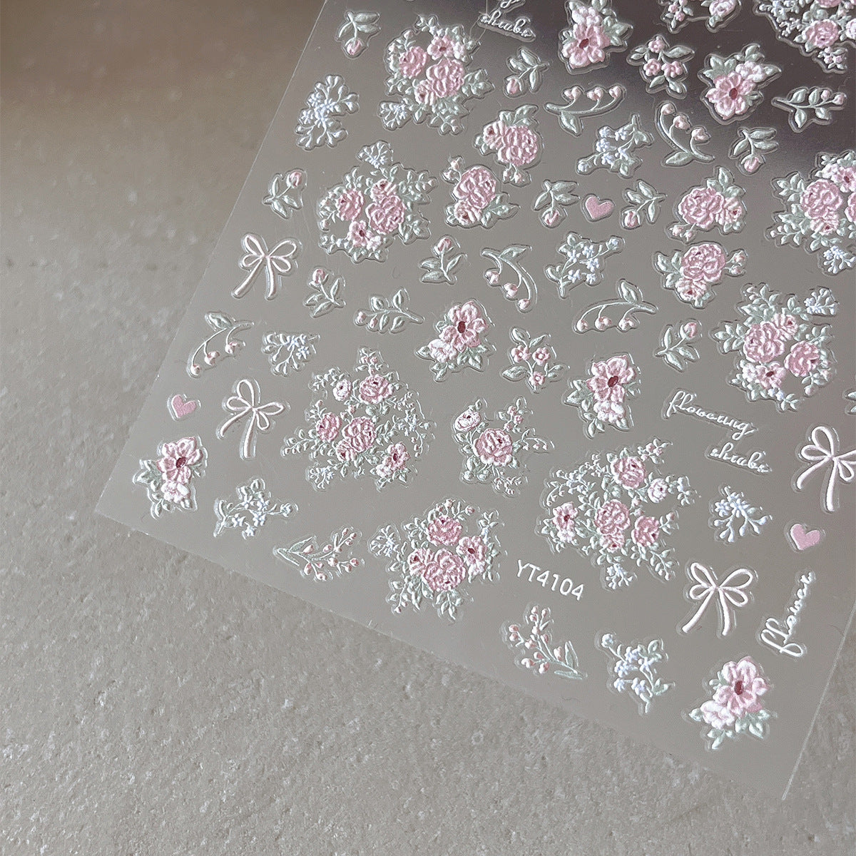 MoeMolly Embossed Flower Nail Art Stickers-Multiflora