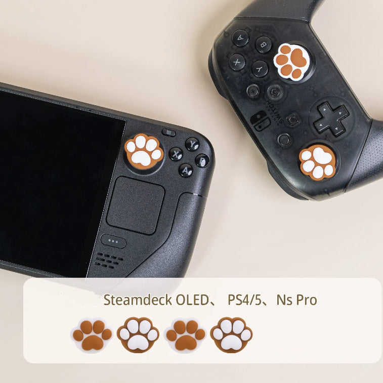 MoeMolly Colorful Cat Paw Thumb Grips for Steam Deck