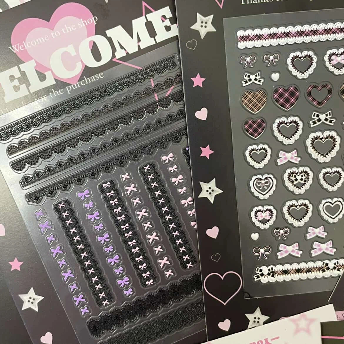 MoeMolly Embossed Lace Nail Art Stickers-Lace Bowknot