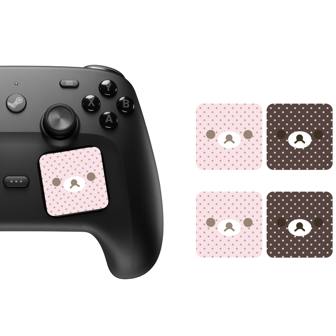 MoeMolly Steam Controller Trackpad Protector Stickers-Polka Dot Bear