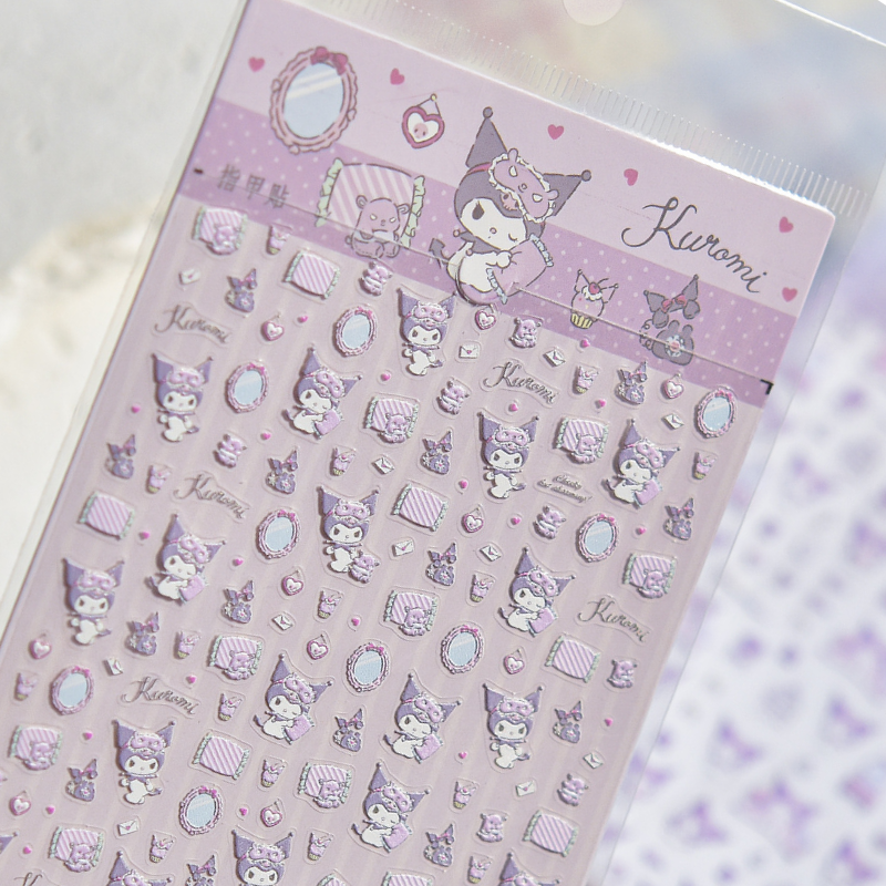 MoeMolly Sanrio Embossed Nail Art/Guka Craft Stickers-Kuromi