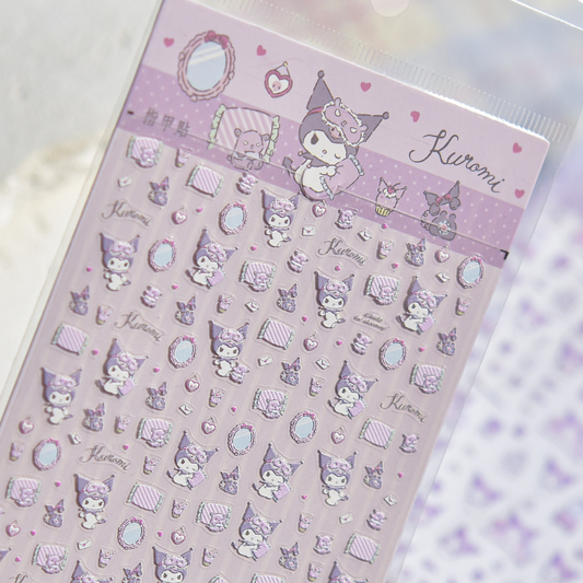 MoeMolly Sanrio Embossed Nail Art/Guka Craft Stickers-Kuromi