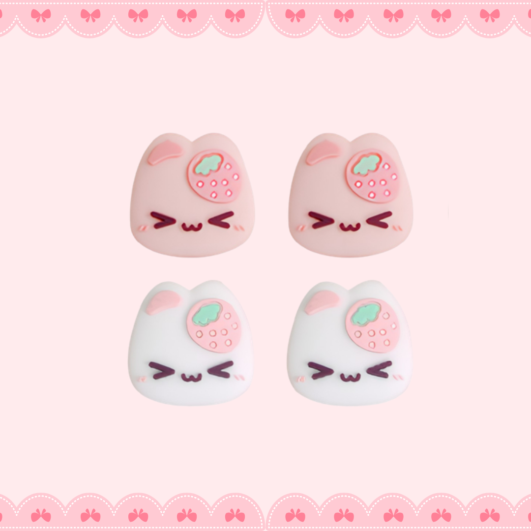 MoeMolly Thumb Grips for Nintendo Switch 2/Steam Deck-Strawbunny