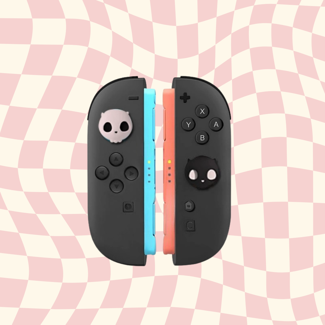MoeMolly Pink Skull Thumb Grips for Nintendo Switch 2 & Steam Deck OLED