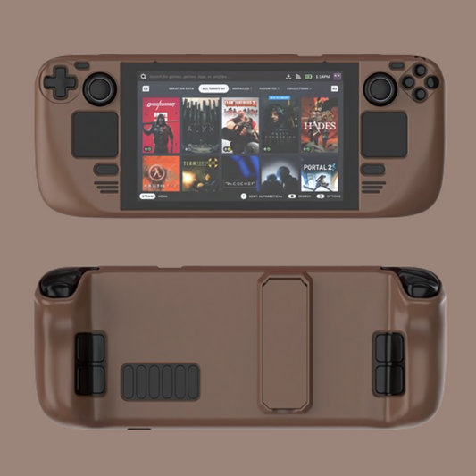 MoeMolly Solid Color Steam Deck Protective Case-Coffee Brown