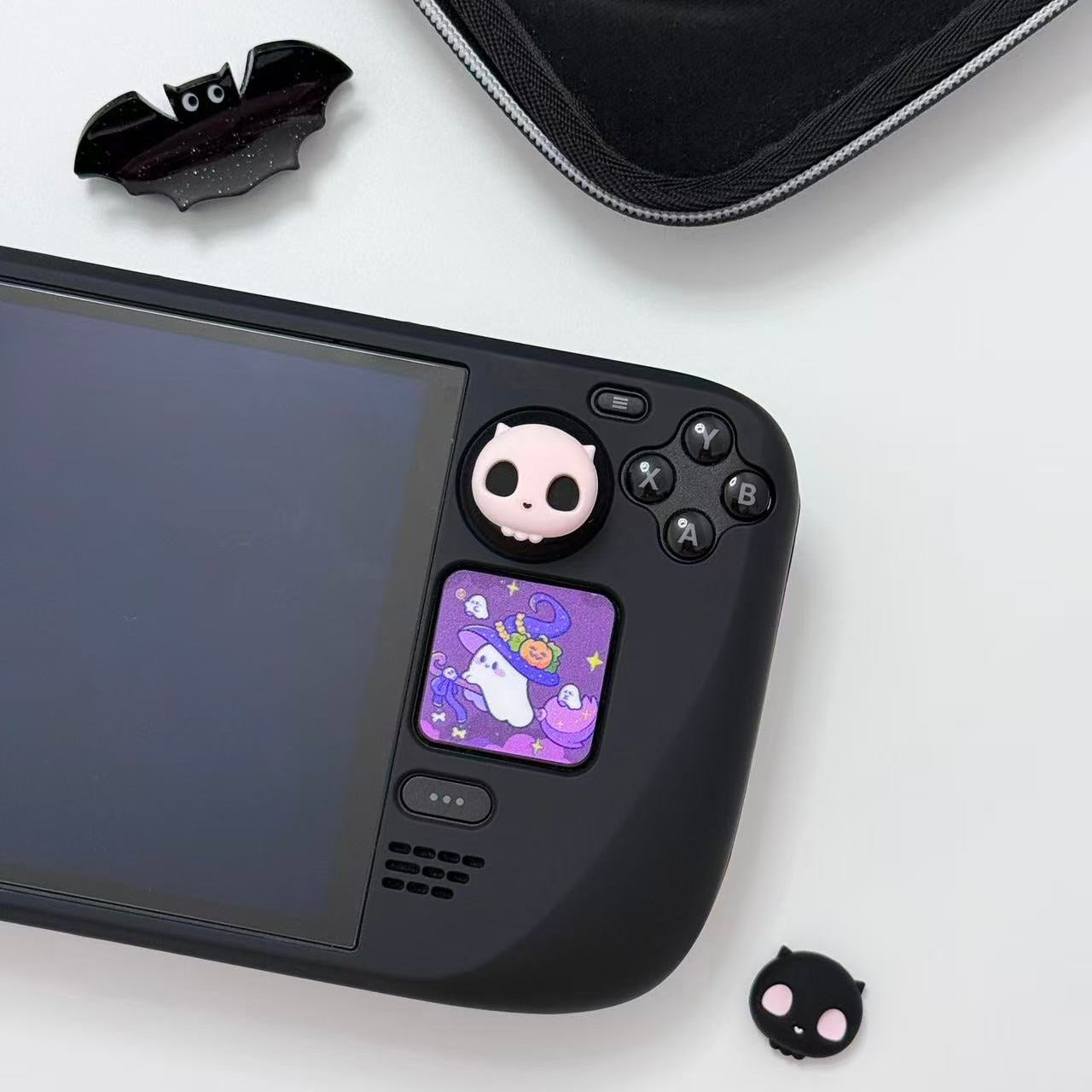 MoeMolly Pink Skull Thumb Grips for Nintendo Switch 2 & Steam Deck OLED