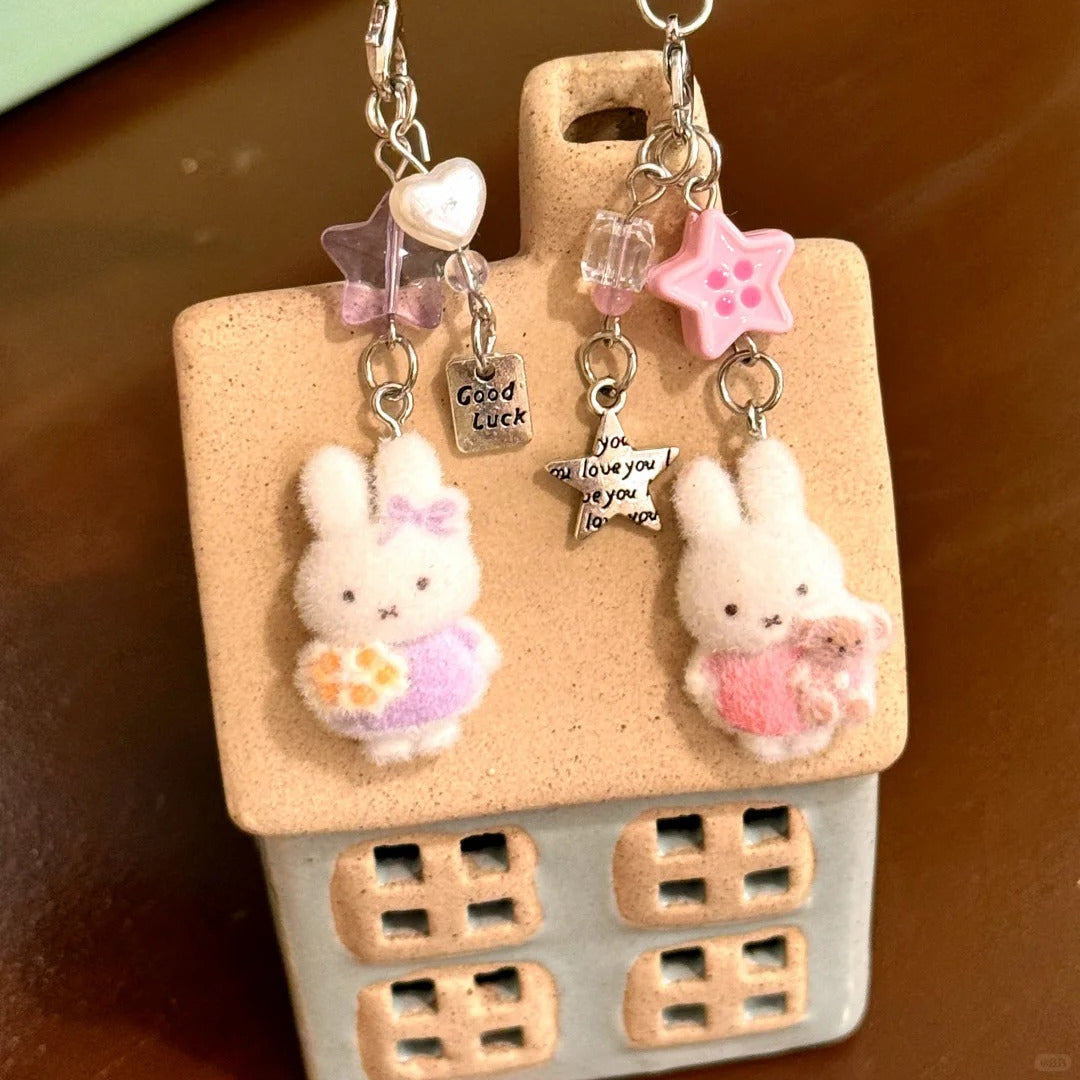 MoeMolly Fluffy Cute Miffy Dust Plug Charm for Steam Deck&Nintendo Switch
