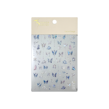 MoeMolly Embossed 5D Nail Art Stickers-Butterfly Dream