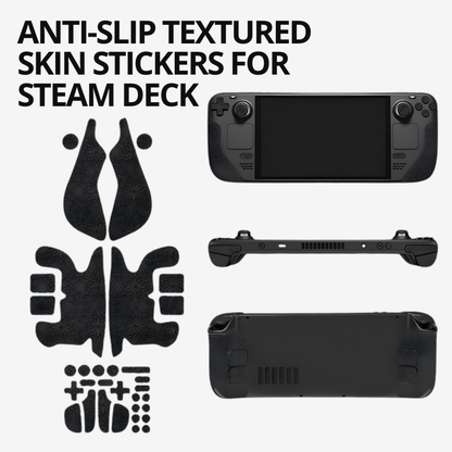 MoeMolly Anti-Slip Textured Skin Stickers for Steam Deck-Black Snow Pattern
