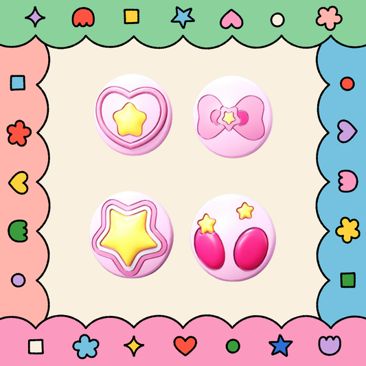 MoeMolly Thumb Grips for Nintendo Switch 2-Pink Star