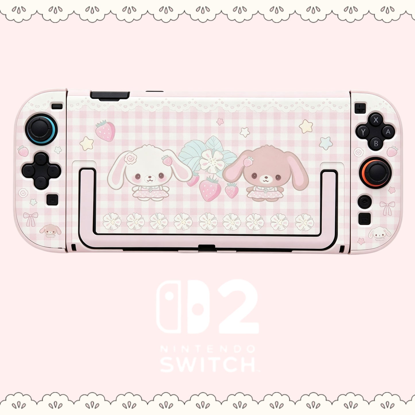 MoeMolly Nintendo Switch 2 Protective Case-Strawberry Sugarbunnies