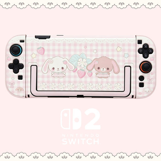 MoeMolly Nintendo Switch 2 Protective Case-Strawberry Sugarbunnies