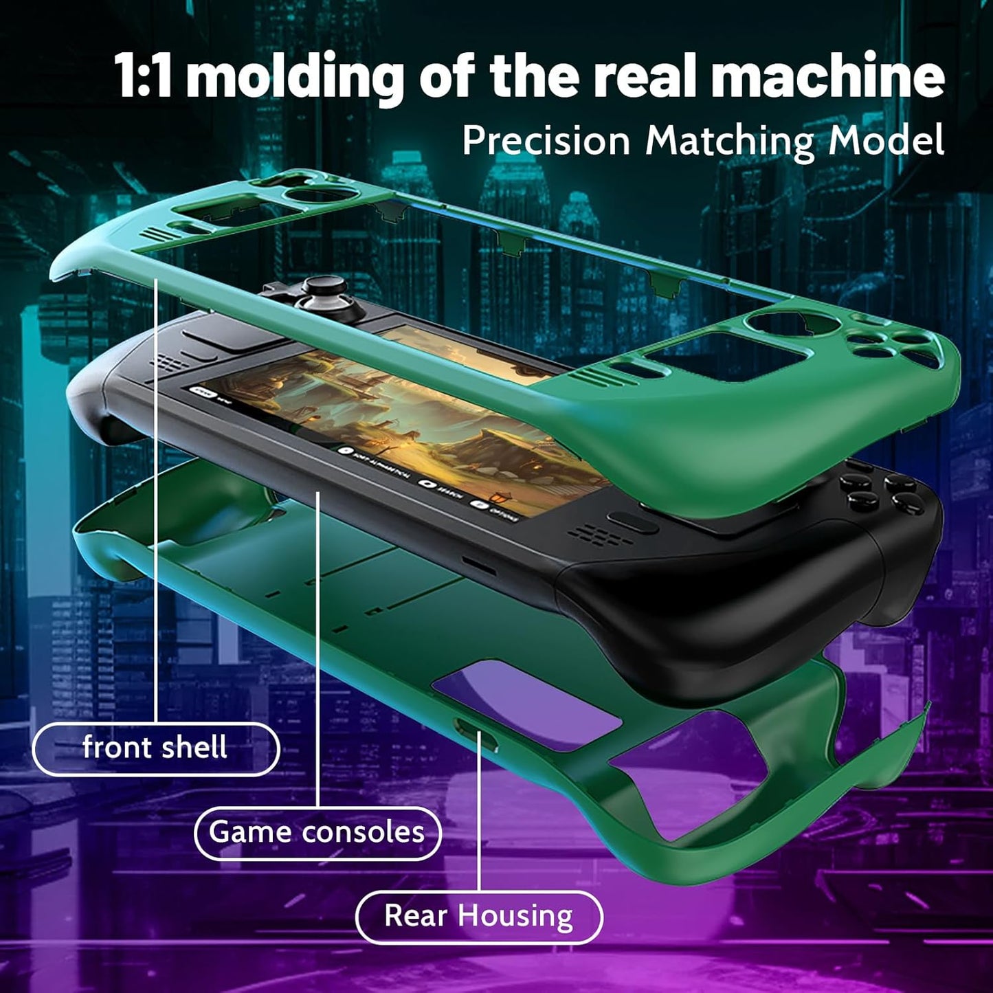 MoeMolly Solid Color Steam Deck Protective Case-Olive Green