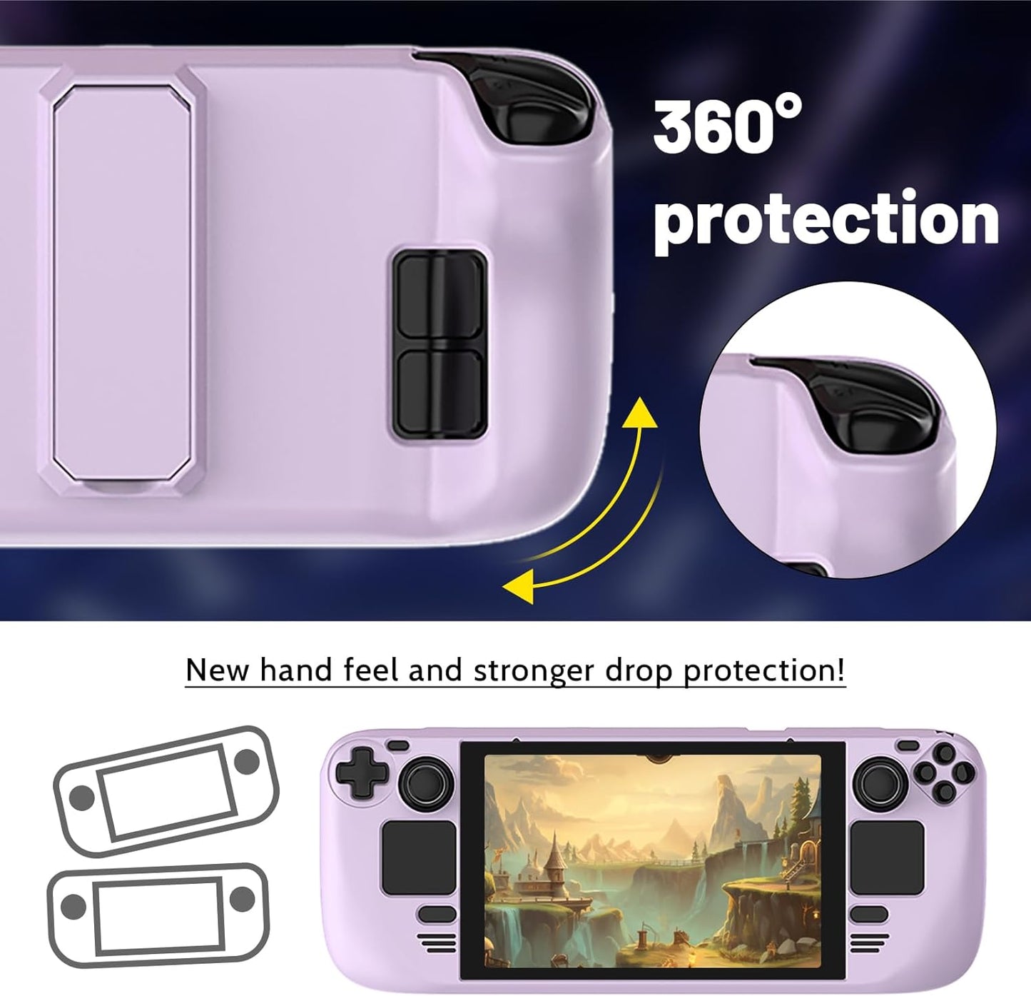 MoeMolly Solid Color Steam Deck Protective Case-Lilac