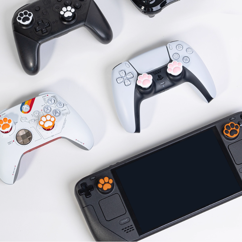 MoeMolly Colorful Cat Paw Thumb Grips for Nintendo Switch 2 & Steam Deck OLED