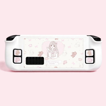 MoeMolly Steam Deck LCD/OLED Protective Case-Cozy Girl&Wreath Bear