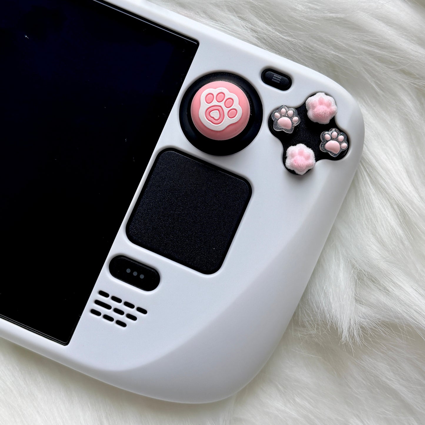 MoeMolly 3D Plush Cat Paw Button Covers for Nintendo Switch & Steam Deck