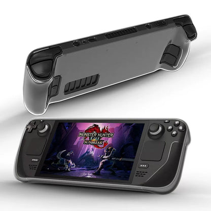 MEMELOKA Hoes Voor Steam Deck / Deck OLED – Doorzichtig, Hard PC-materiaal, Met Standaard, Valbestendig En Antislip