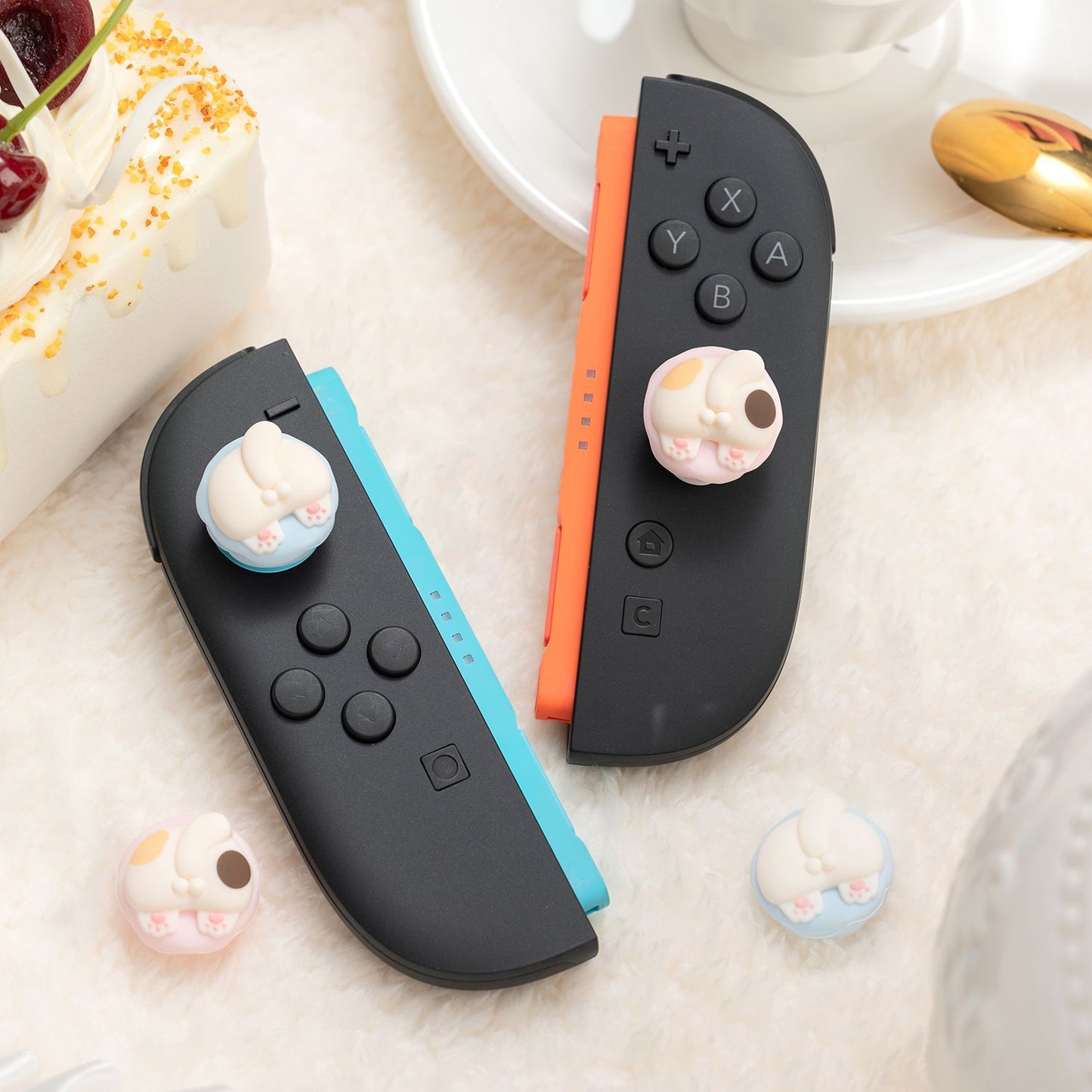 MoeMolly Thumb Grips for Nintendo Switch 2 & Steam Deck OLED-Kitten Cake