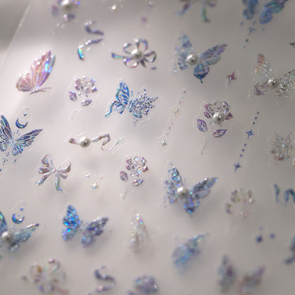 MoeMolly Embossed 5D Nail Art Stickers-Butterfly Dream