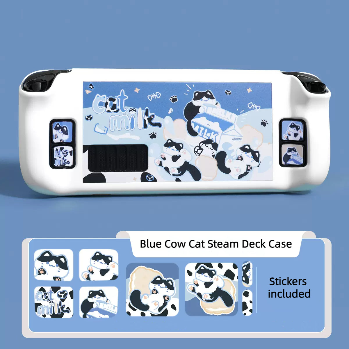 MoeMolly Blue Cow Cat Steam Deck Protective Case