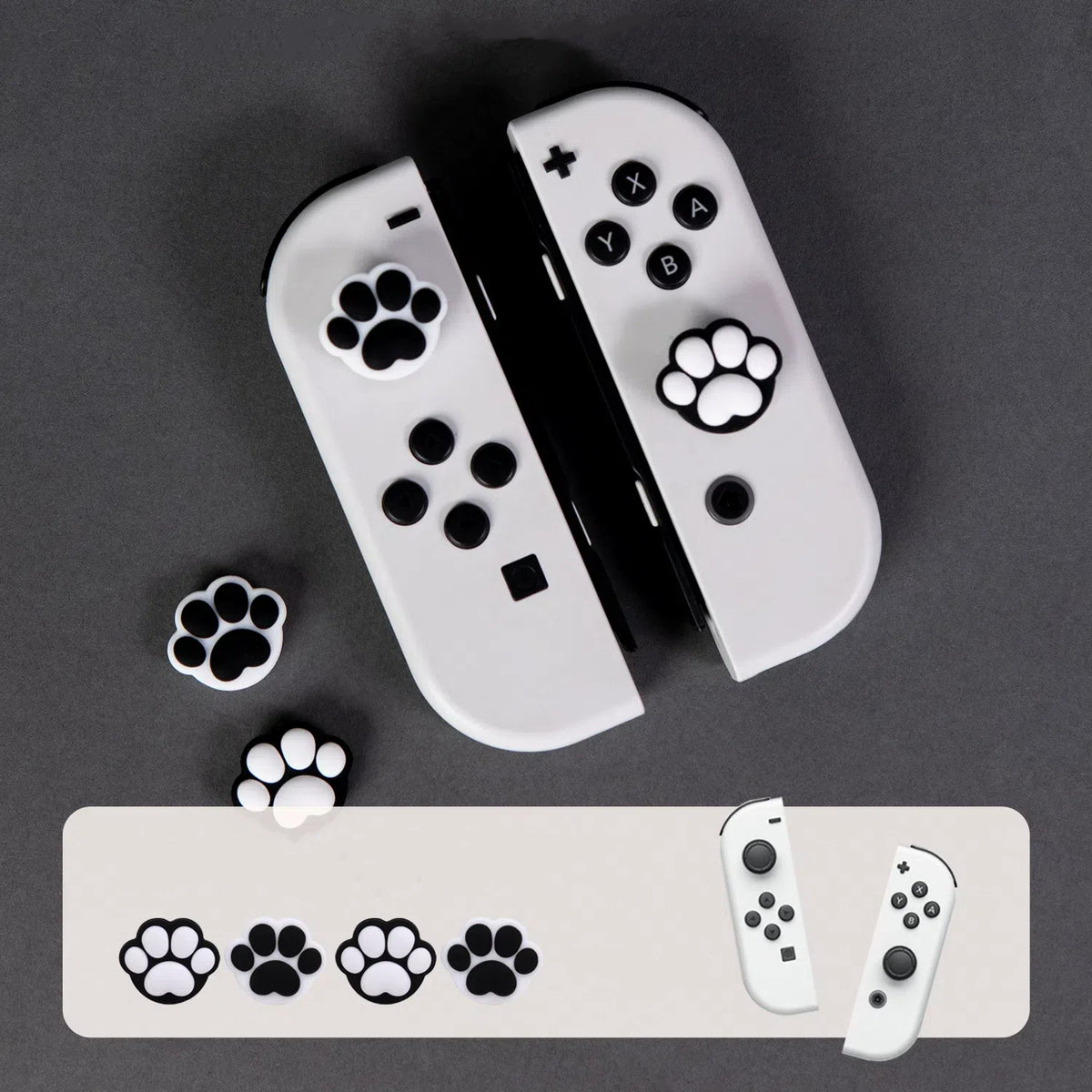 MoeMolly Colorful Cat Paw Thumb Grips for Steam Deck OLED